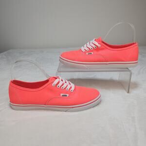 Neon Pink Shoes Womens 8 Vans Skater Preppy Low Tops Orange Florescent